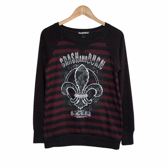 BUCKLE CRASH & BURN Maroon Embellished Sweater - Picture 1 of 3